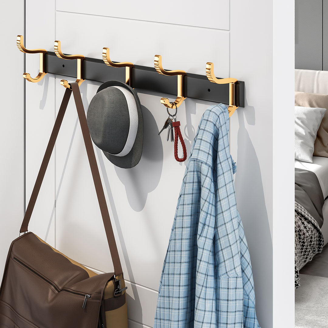 SOGA 2X 41cm Wall Mounted Towel Rack Space-Saving Hanger Organiser with Durable Hooks - Cafe Supply