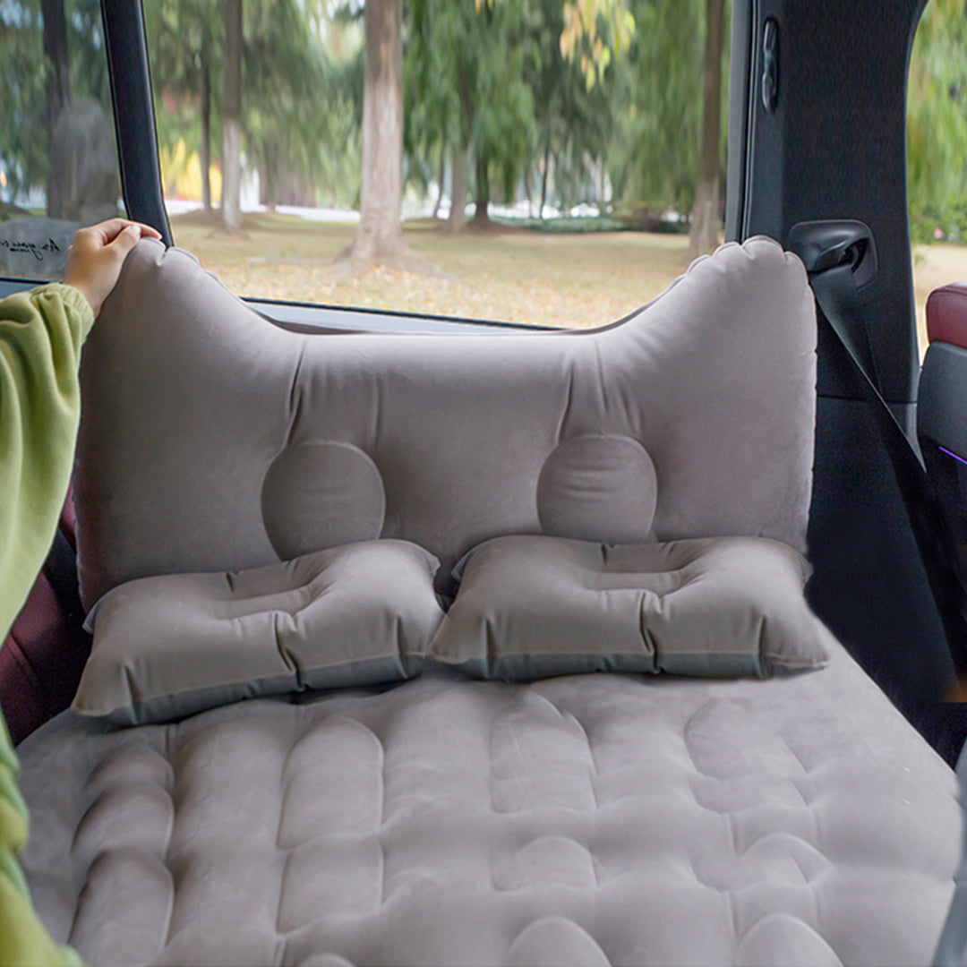 SOGA Grey Honeycomb Inflatable Car Mattress Portable Camping Air Bed Travel Sleeping Kit Essentials - Cafe Supply