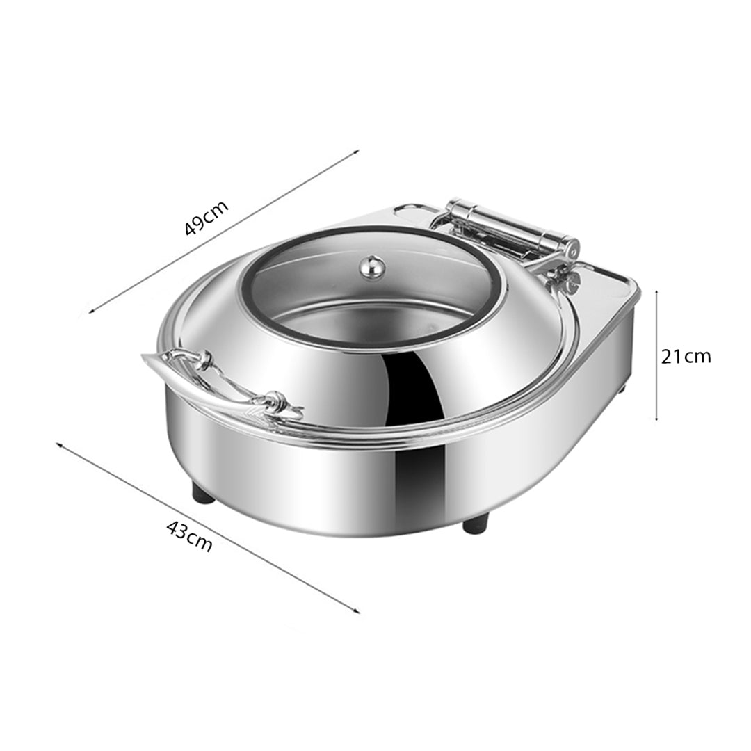 SOGA Stainless Steel Round Chafing Dish Tray Buffet Cater Food Warmer Chafer with Top Lid - Cafe Supply