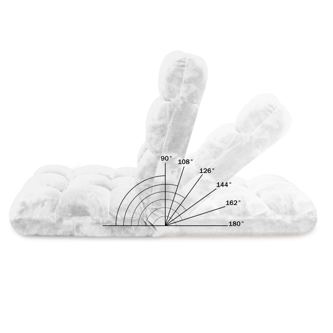 SOGA Floor Recliner Folding Lounge Sofa Futon Couch Folding Chair Cushion White - Cafe Supply