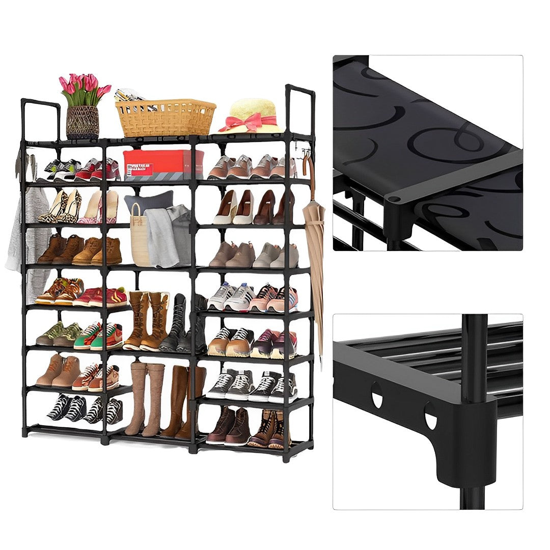 SOGA 21-Shelf Tier Shoe Storage Shelf Space-Saving Caddy Rack Organiser with Handle - Cafe Supply