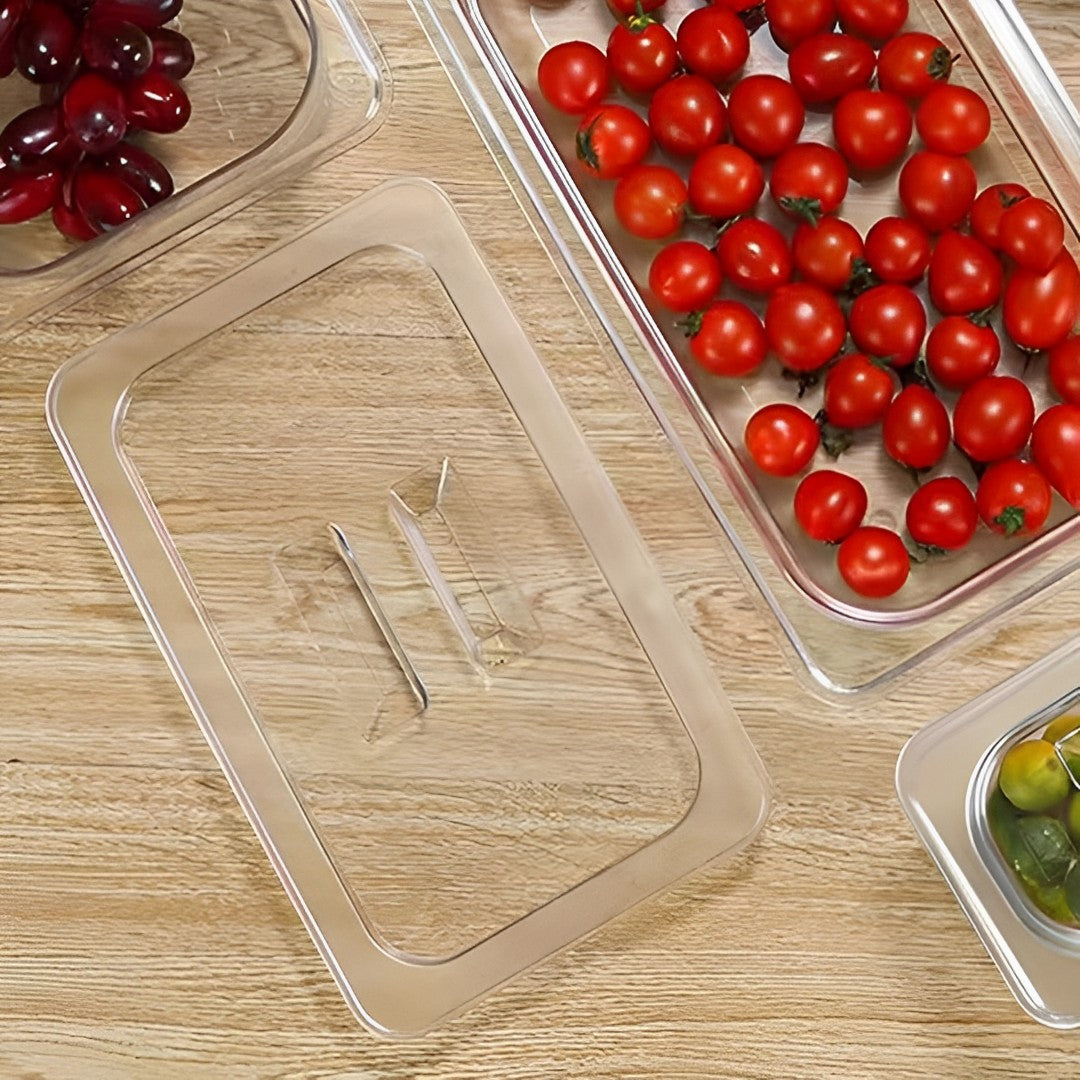 SOGA Clear Gastronorm 1/3 GN Lid Food Tray Top Cover Bundle of 4 - Cafe Supply