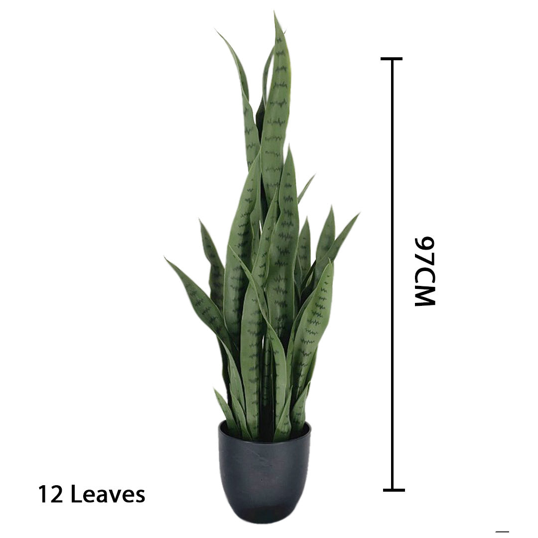 SOGA 2X 97cm Artificial Indoor Snake Sansevieria Plant Fake Decoration Tree Flower Pot - Cafe Supply