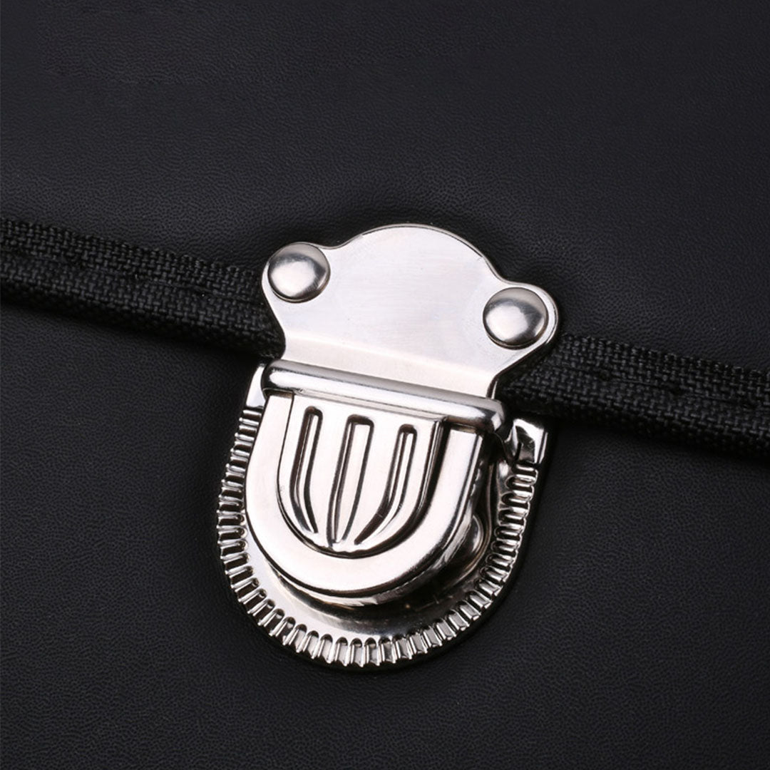 SOGA Leather Car Boot Collapsible Foldable Trunk Cargo Organizer Portable Storage Box Black/White Stitch with Lock Small - Cafe Supply