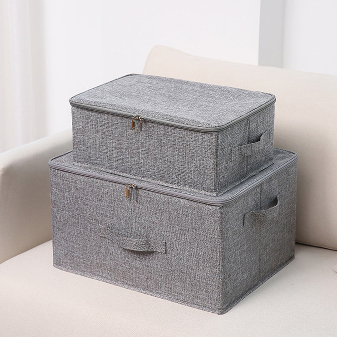 SOGA Grey Small Portable Double Zipper Storage Box Moisture Proof Clothes Basket Foldable Home Organiser - Cafe Supply