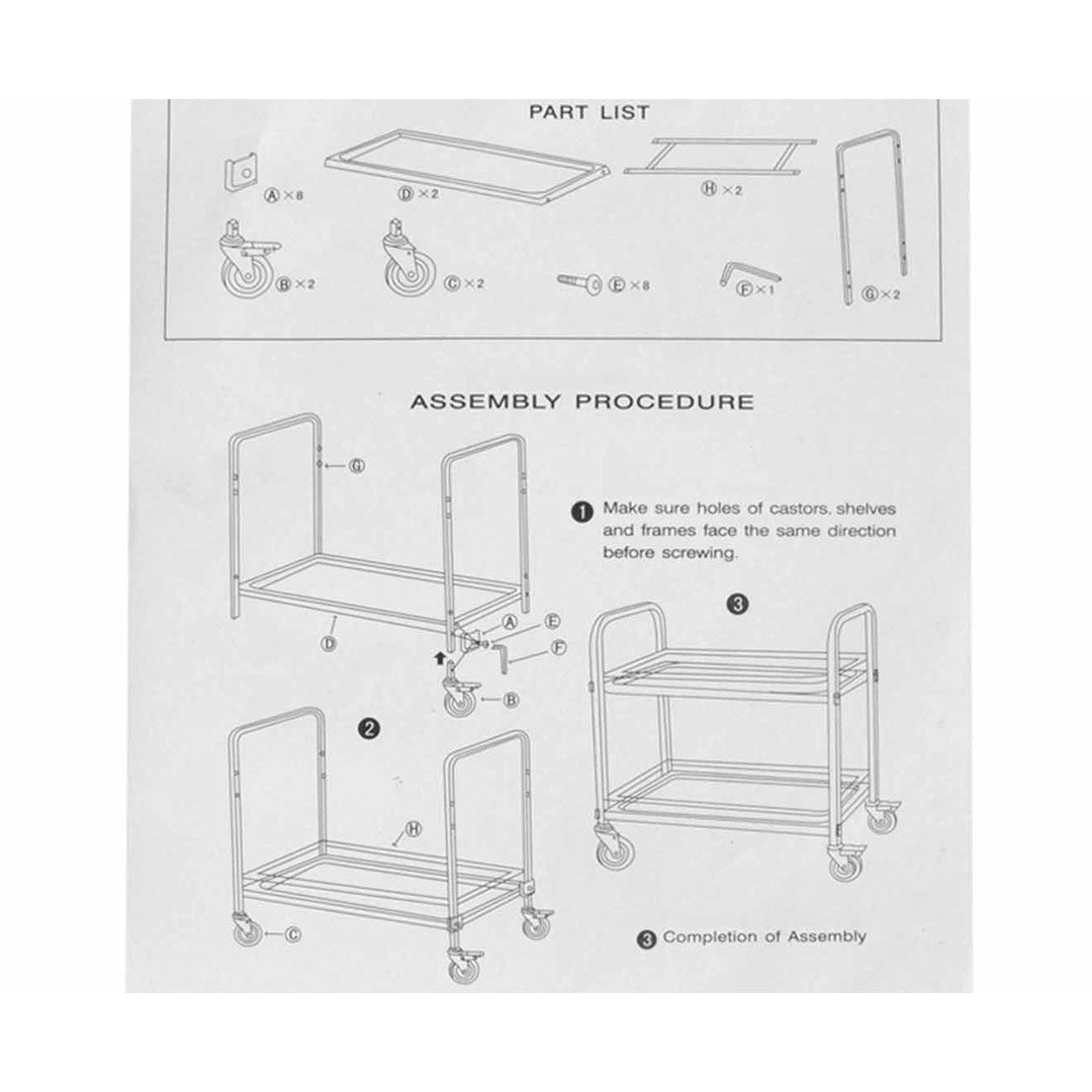 SOGA 2X 2 Tier 85x45x90cm Stainless Steel Drink Wine Food Utility Cart Medium - Cafe Supply