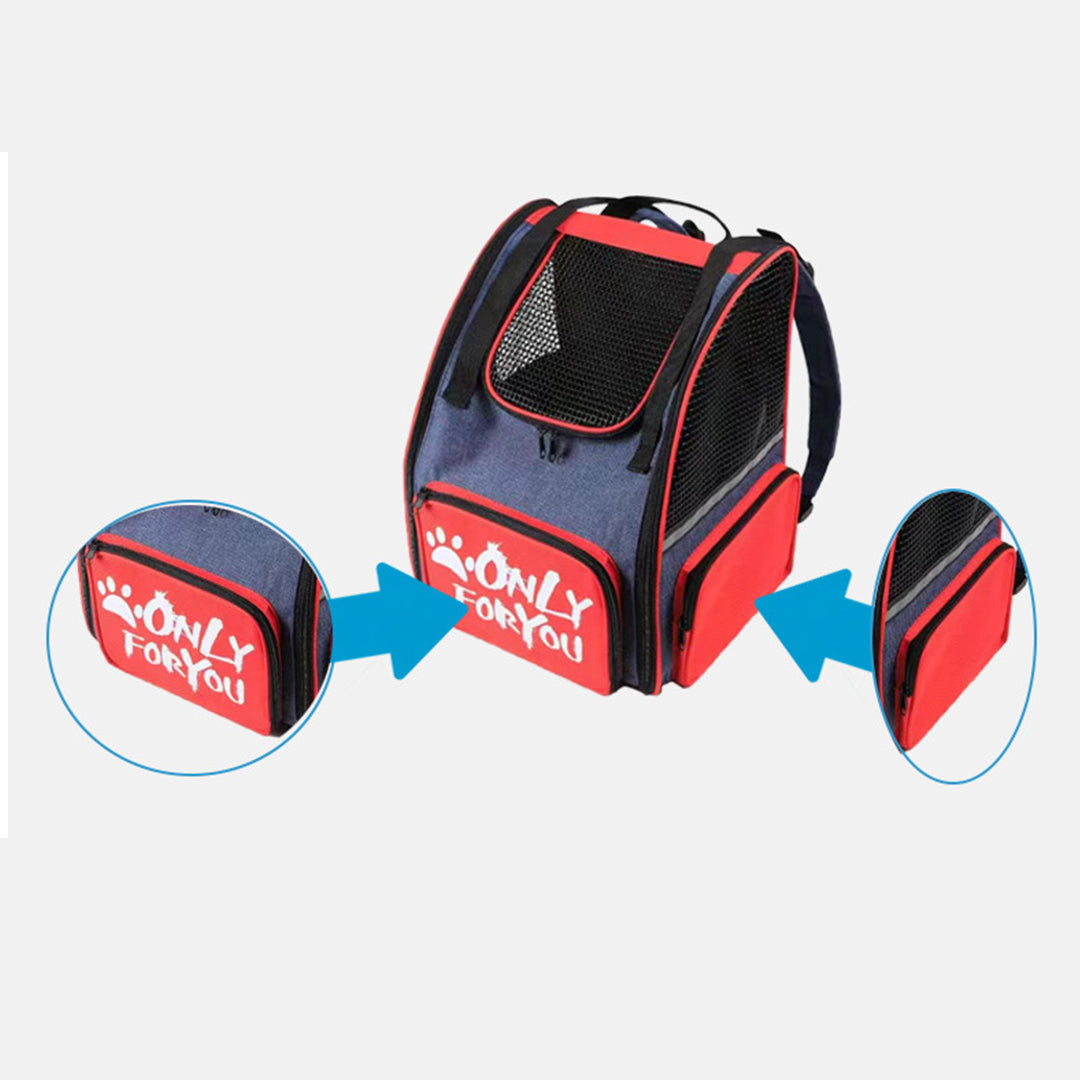SOGA 2X Red Pet Carrier Backpack Breathable Mesh Portable Safety Travel Essentials Outdoor Bag - Cafe Supply