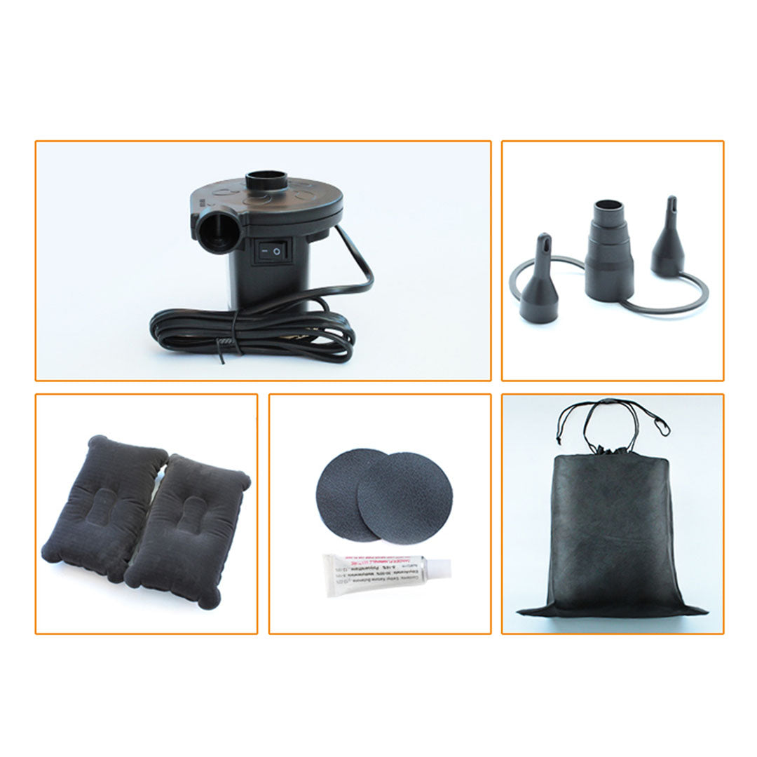 SOGA 2X Black Ripple Inflatable Car Mattress Portable Camping Air Bed Travel Sleeping Kit Essentials - Cafe Supply