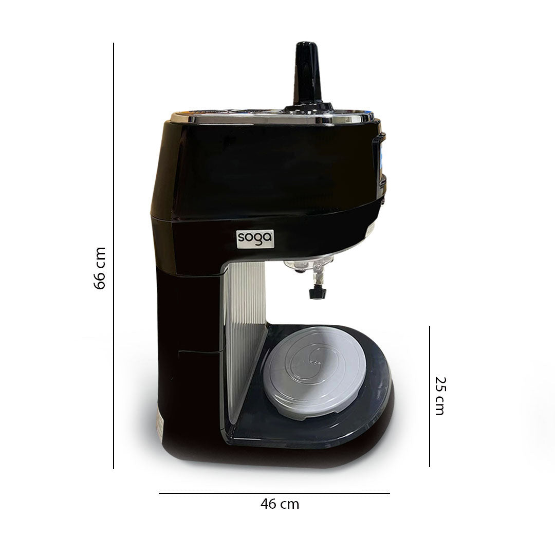 SOGA 2X 300 Watts Electric Ice Shaver Automatic Crusher Slicer Commercial Machine 70kgs/h Black - Cafe Supply