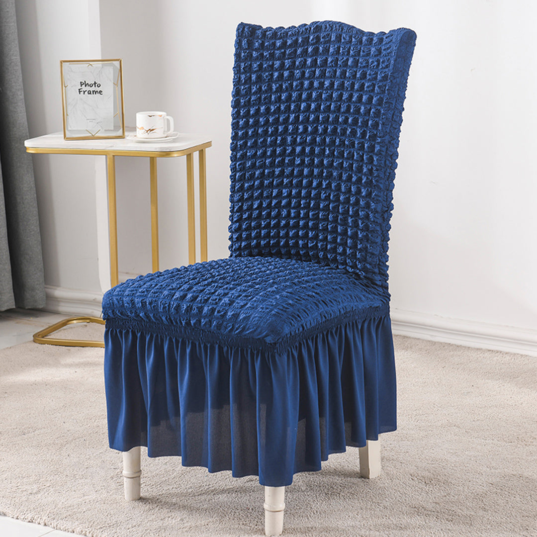 SOGA 2X Blue Chair Cover Seat Protector with Ruffle Skirt Stretch Slipcover Wedding Party Home Decor - Cafe Supply