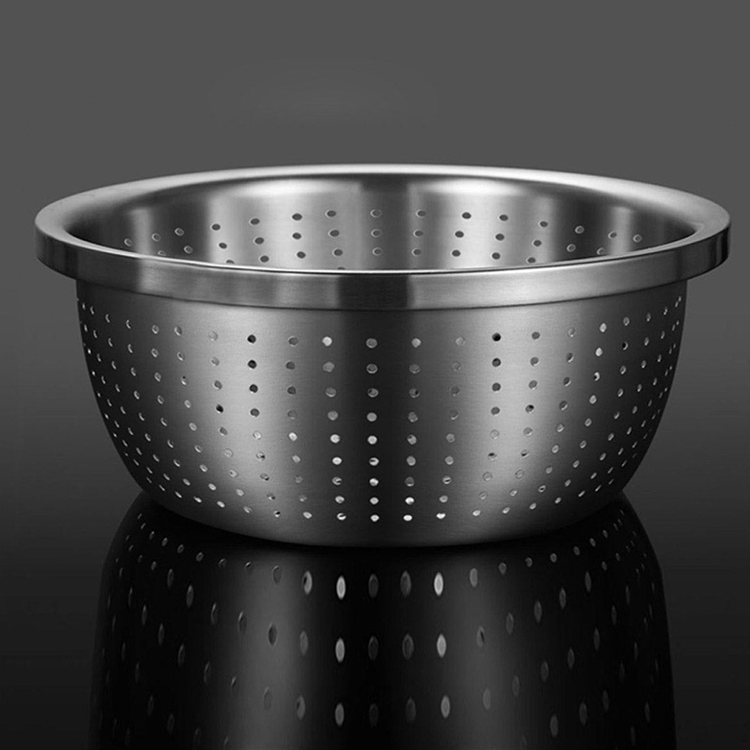 SOGA Stainless Steel Nesting Basin Colander Perforated Kitchen Sink Washing Bowl Metal Basket Strainer Set of 5 - Cafe Supply