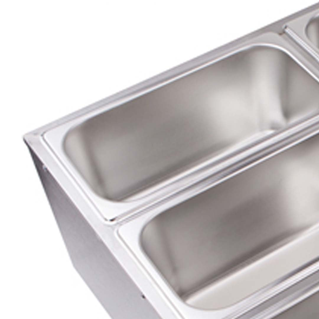 SOGA 2X Stainless Steel 2 X 1/2 GN Pan Electric Bain-Marie Food Warmer with Lid - Cafe Supply