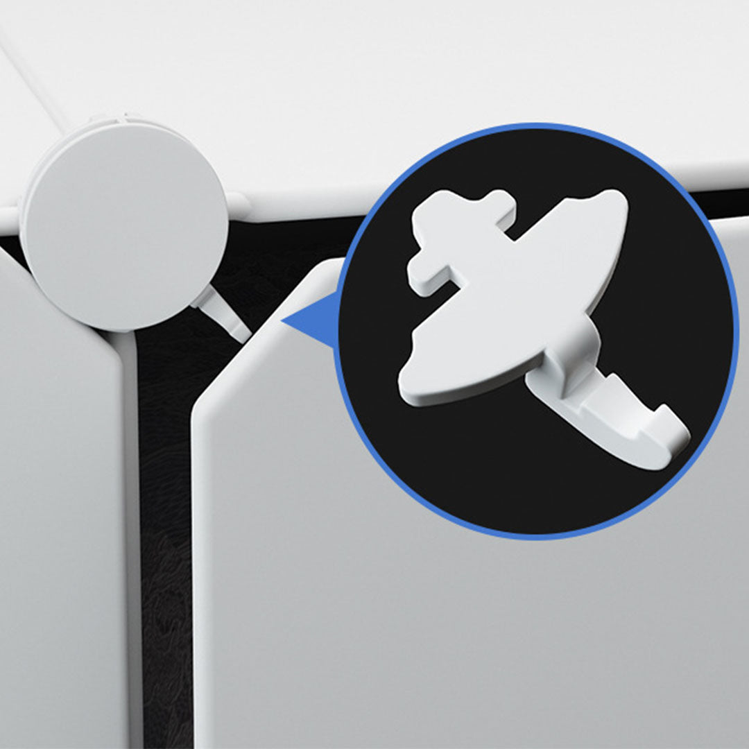 SOGA 10 Cubes White Portable Wardrobe Divide-Grid Modular Storage Organiser Foldable Closet with Doors - Cafe Supply