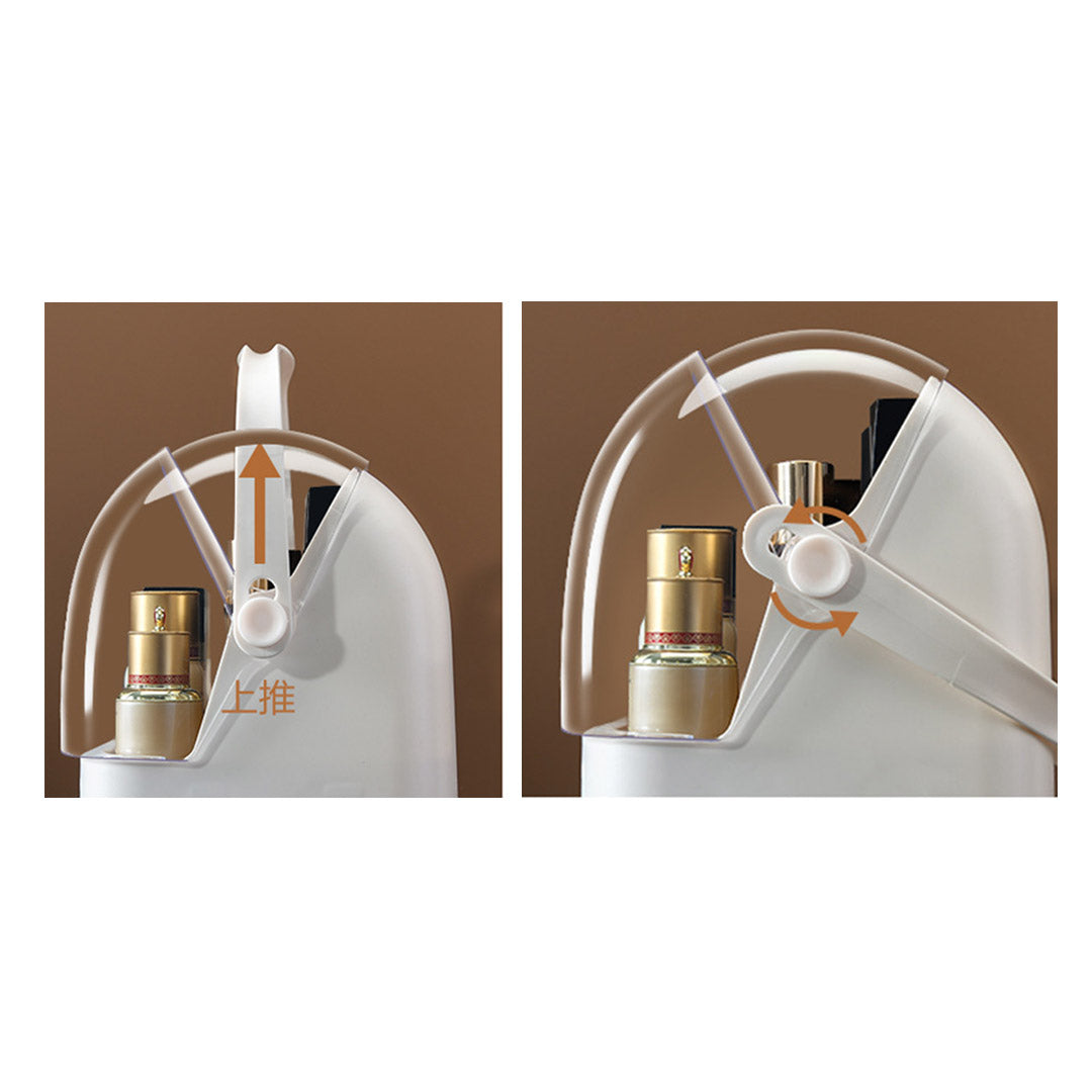 SOGA 3 Tier White Countertop Makeup Cosmetic Storage Organiser Skincare Holder Jewelry Storage Box with Handle - Cafe Supply