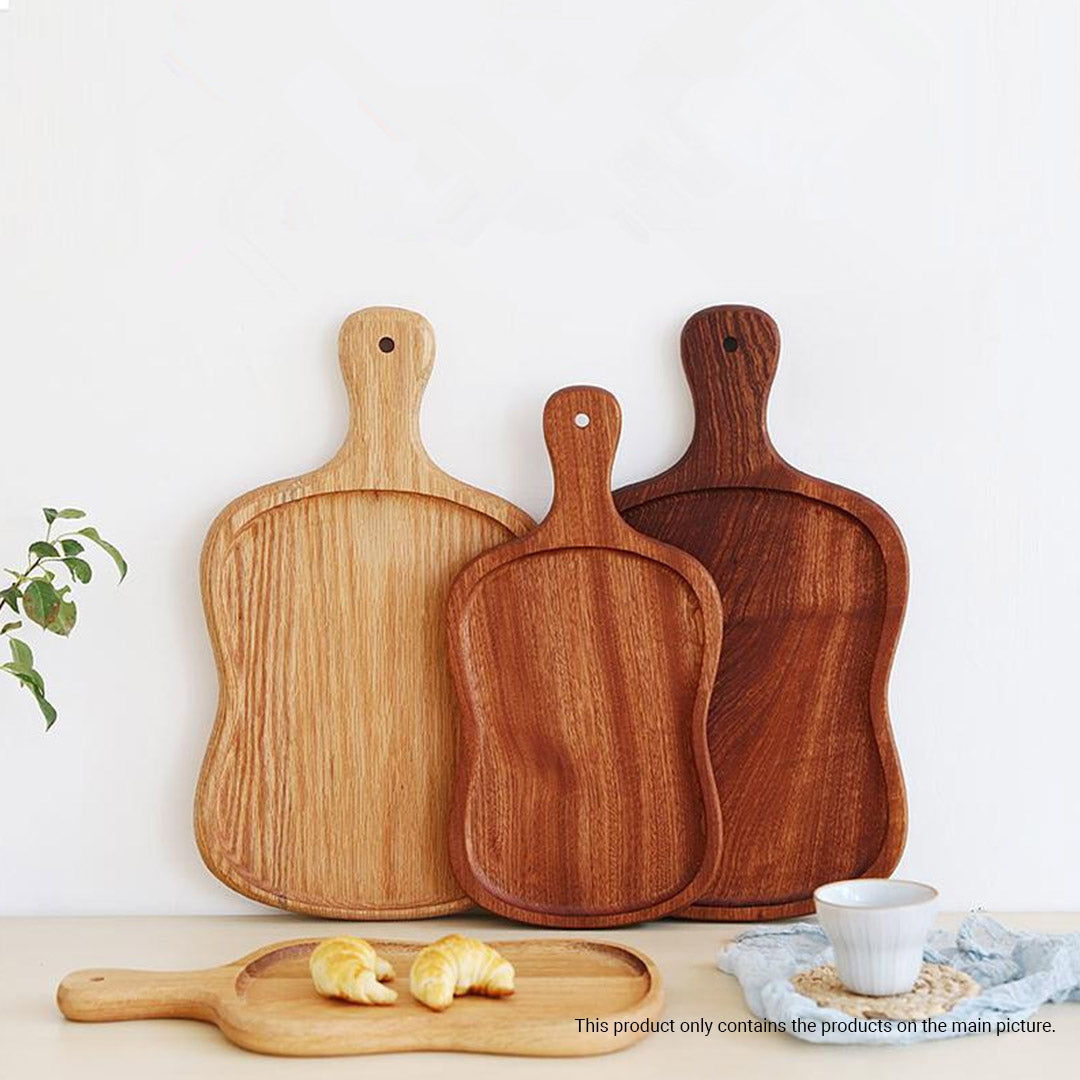SOGA 2X 18cm Brown Wooden Serving Tray Board Paddle with Handle Home Decor - Cafe Supply