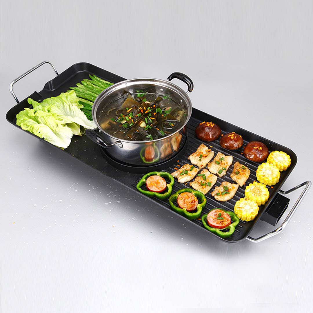 SOGA 2X Electric Steamboat Asian Hot Pot Soup Maker Fondue Teppanyaki Hotpot Grill - Cafe Supply