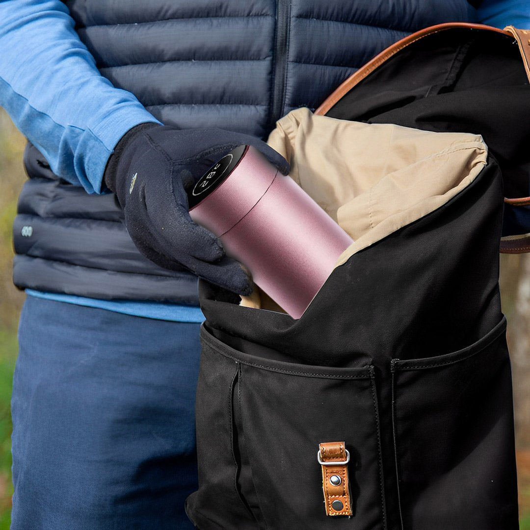 SOGA 500ML Stainless Steel Smart LCD Thermometer Display Bottle Vacuum Flask Thermos Rose Gold - Cafe Supply