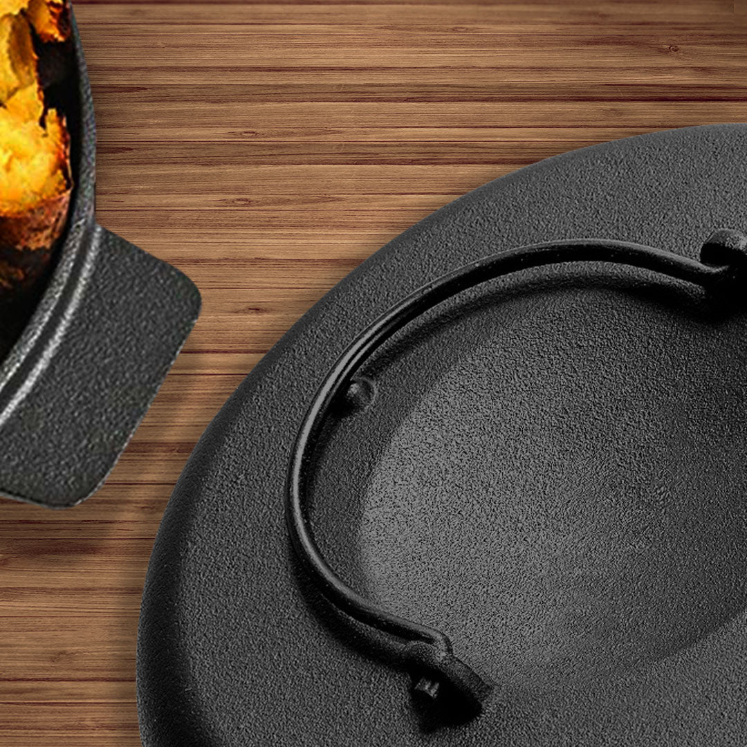 SOGA 28cm Cast Iron Dutch Oven Pre-Seasoned Cast Iron Pot with Lid - Cafe Supply