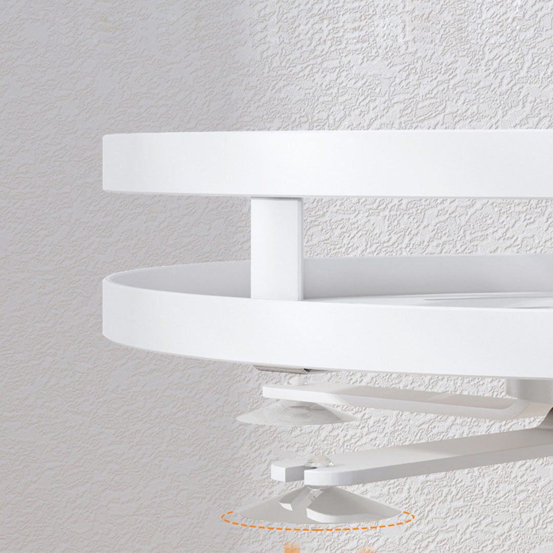 SOGA 2X 3 Tier Steel White Round Rotating Multi-Function Kitchen Portable Storage Spice Seasoning Kitchen Countertop Organiser Shelf - Cafe Supply