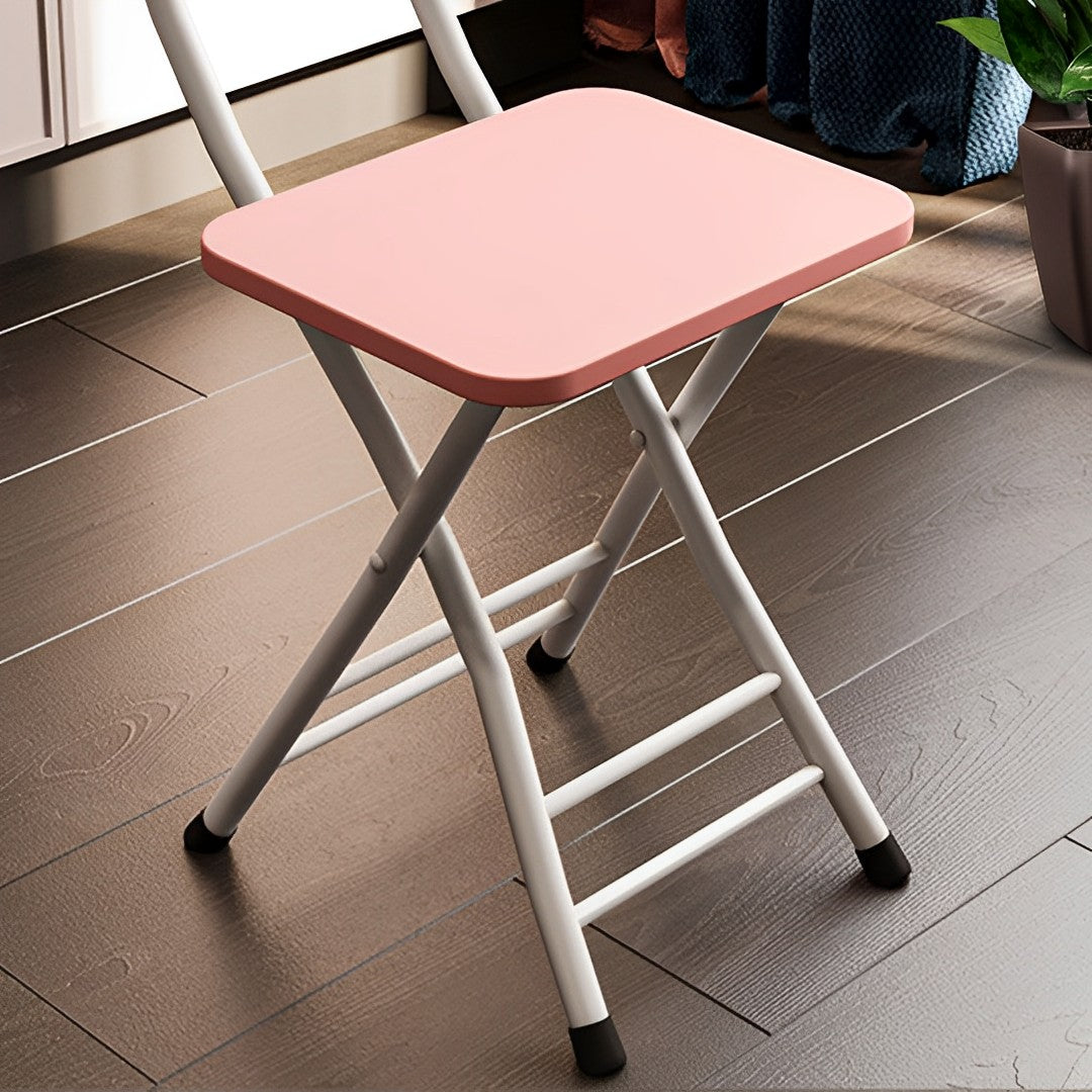SOGA Pink Foldable Chair Space Saving Lightweight Portable Stylish Seat Home Decor Set of 2 - Cafe Supply