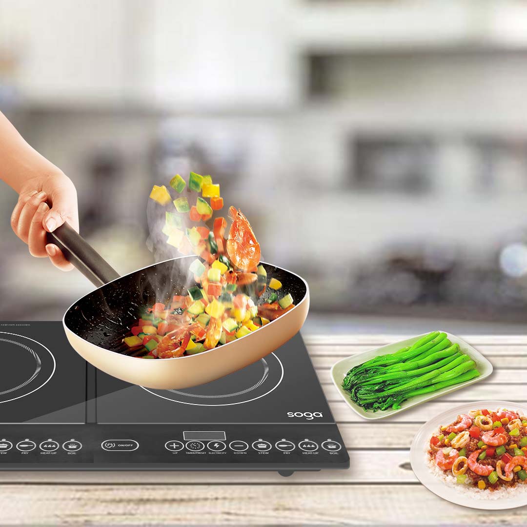 SOGA Cooktop Portable Induction LED Electric Double Duo Hot Plate Burners Cooktop Stove - Cafe Supply