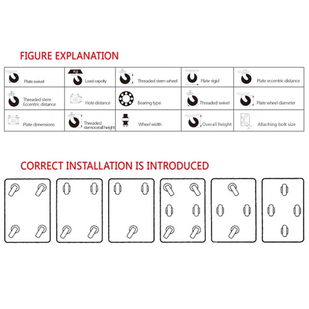 SOGA 2X 4" Heavy Duty Polyurethane Swivel Castor Brake Wheels - Cafe Supply
