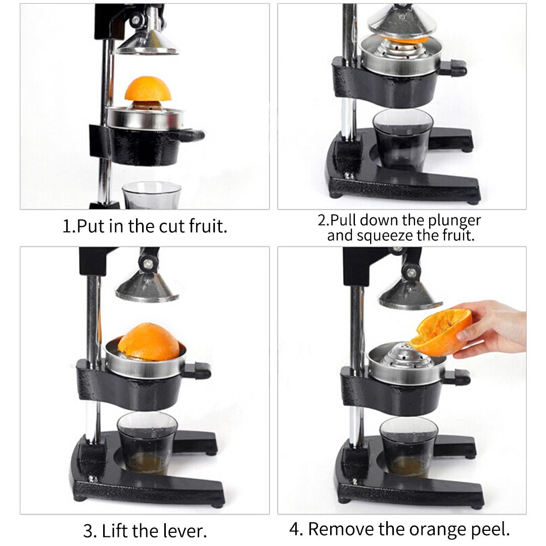 SOGA 2X Commercial Manual Juicer Hand Press Juice Extractor Squeezer Orange Citrus Matte Black - Cafe Supply