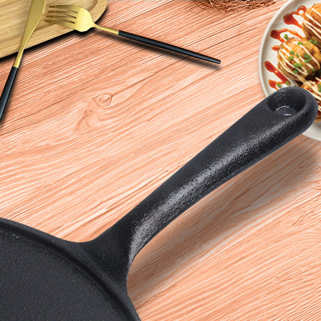 SOGA 2X 23cm Cast Iron Takoyaki Fry Pan Octopus Balls Maker 7 Hole Cavities Grill Mold - Cafe Supply