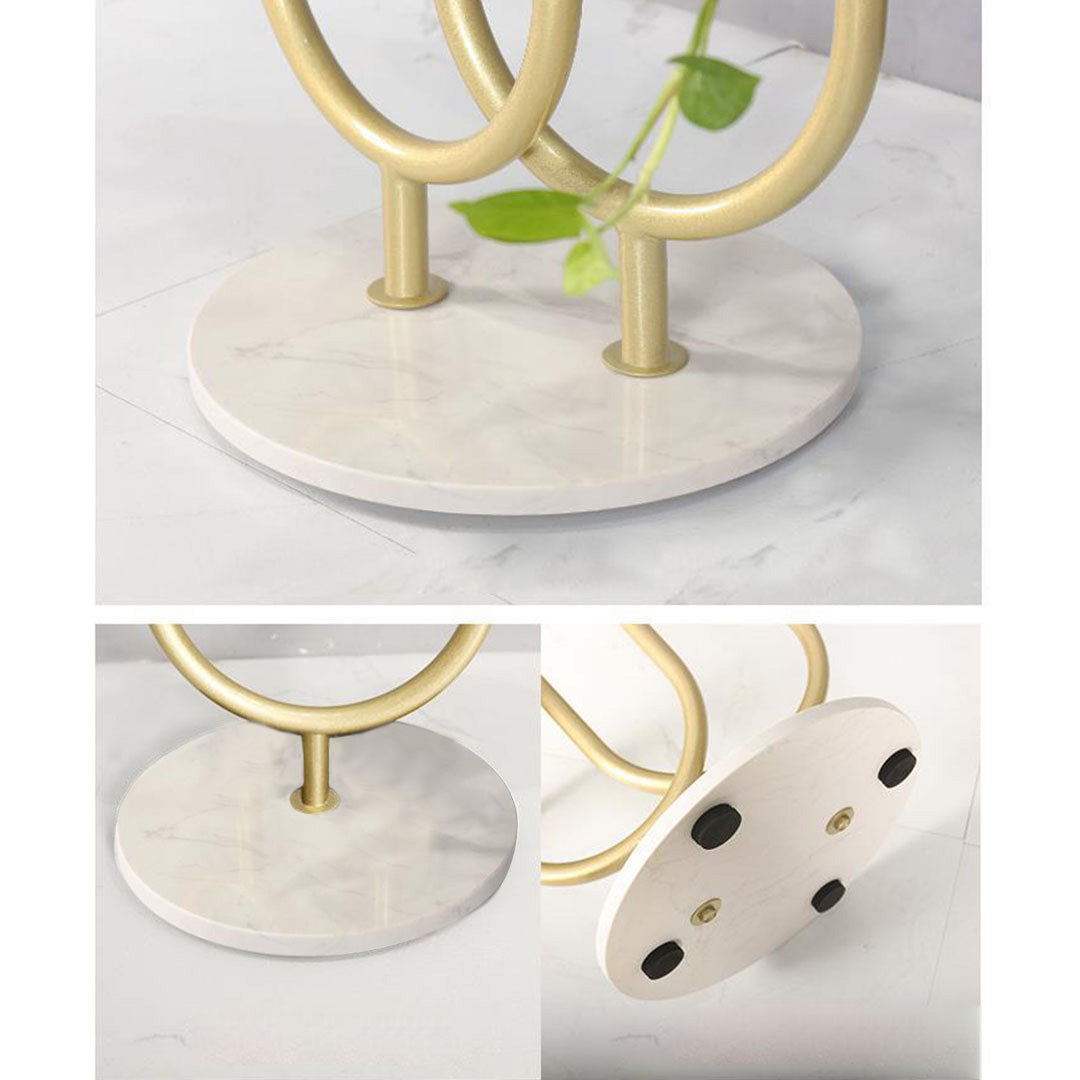 SOGA 2X U Shaped Plant Stand Round Flower Pot Tray Living Room Balcony Display Gold Metal Decorative Shelf - Cafe Supply