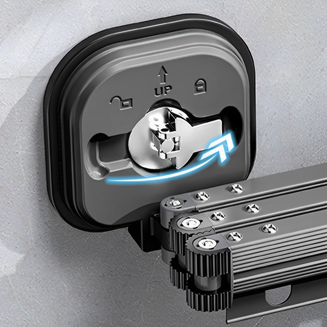 SOGA 127.5cm Wall-Mounted Clothing Dry Rack Retractable Space-Saving Foldable Hanger - Cafe Supply