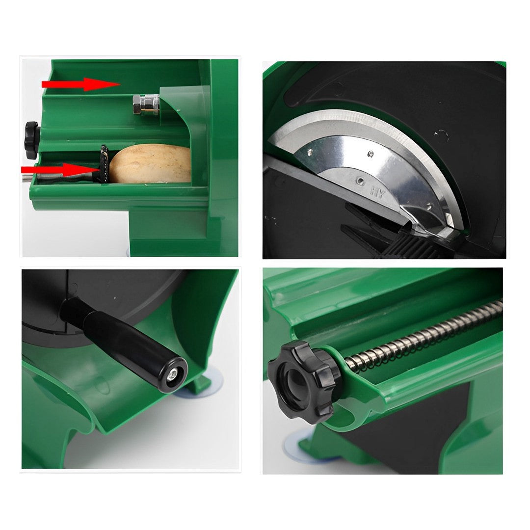 SOGA 2X Commercial Manual Vegetable Fruit Slicer Kitchen Cutter Machine Green - Cafe Supply