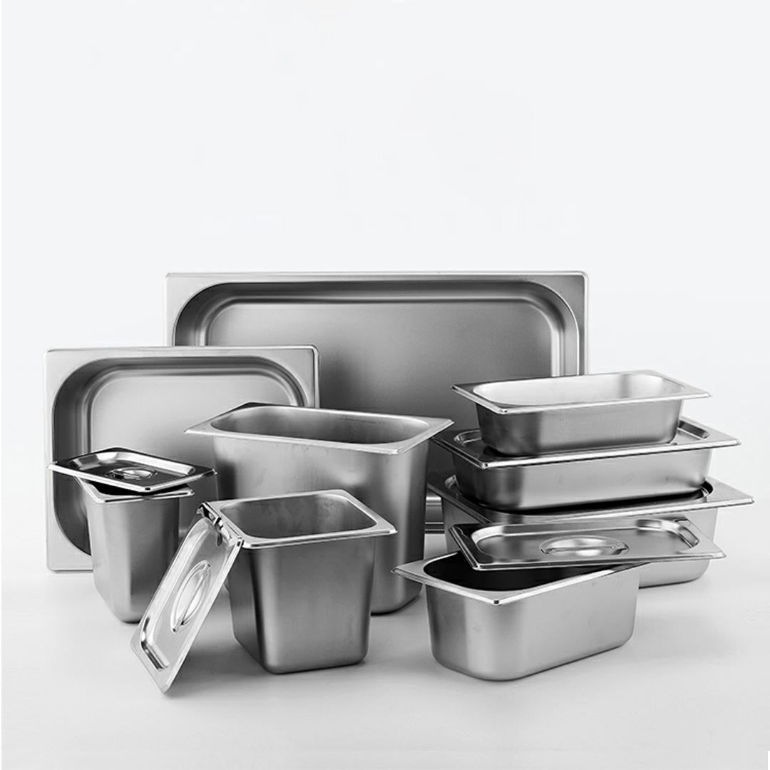 SOGA 4X Gastronorm GN Pan Full Size 1/3 GN Pan 15cm Deep Stainless Steel Tray - Cafe Supply