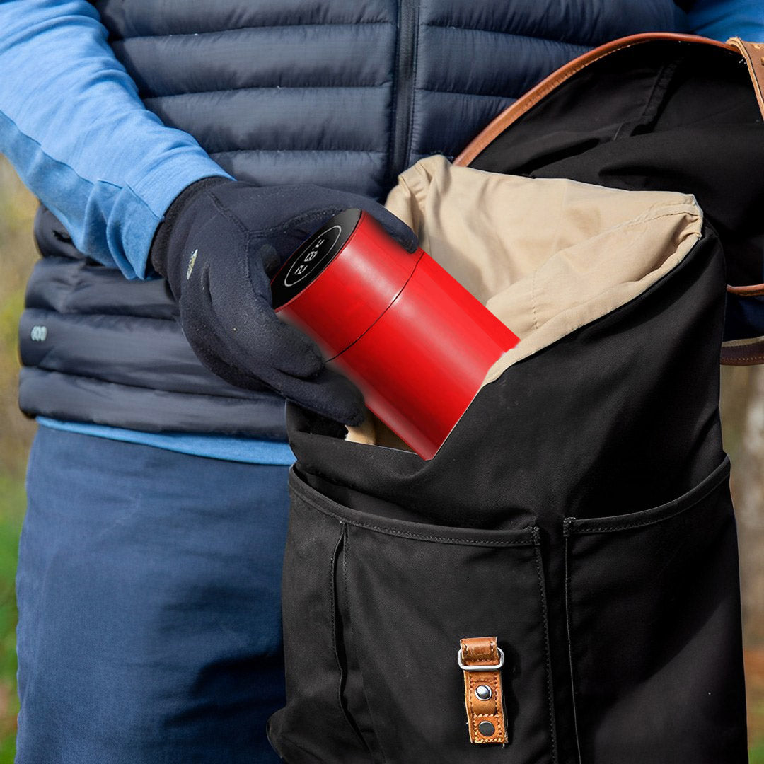 SOGA 500ML Stainless Steel Smart LCD Thermometer Display Bottle Vacuum Flask Thermos Red - Cafe Supply