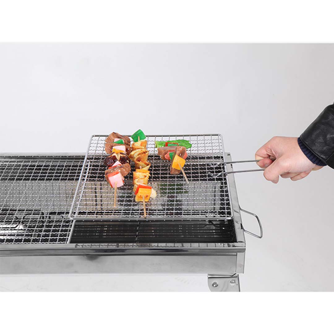 SOGA 2X Skewers Grill Portable Stainless Steel Charcoal BBQ Outdoor 6-8 Persons - Cafe Supply