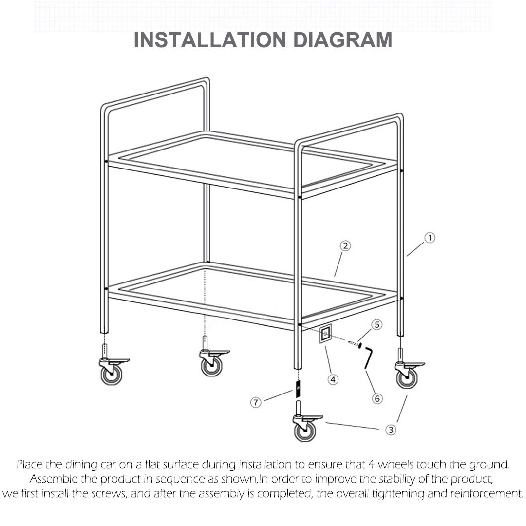 SOGA 4 Tier 950x500x1220 Stainless Steel Kitchen Dining Food Cart Trolley Utility - Cafe Supply