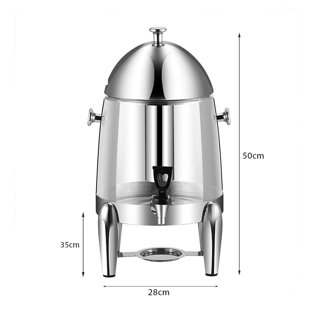 SOGA Stainless Steel 12L Beverage Dispenser Hot and Cold Juice Water Tea Chafer Urn Buffet Drink Container Jug - Cafe Supply