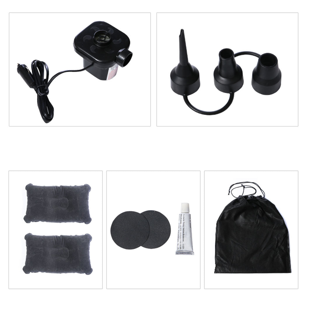 SOGA 2X Grey Inflatable Car Boot Mattress Portable Camping Air Bed Travel Sleeping Essentials - Cafe Supply