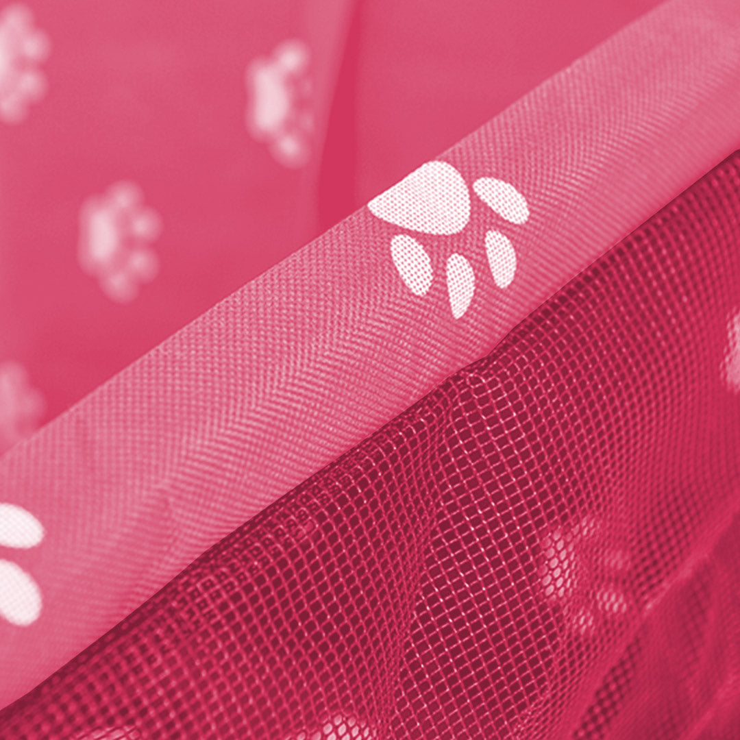 SOGA Waterproof Pet Booster Car Seat Breathable Mesh Safety Travel Portable Dog Carrier Bag Pink - Cafe Supply