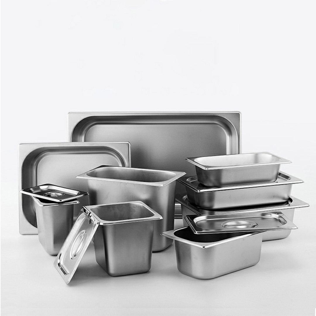 SOGA 2X Gastronorm GN Pan Full Size 1/1 GN Pan 20cm Deep Stainless Steel Tray - Cafe Supply