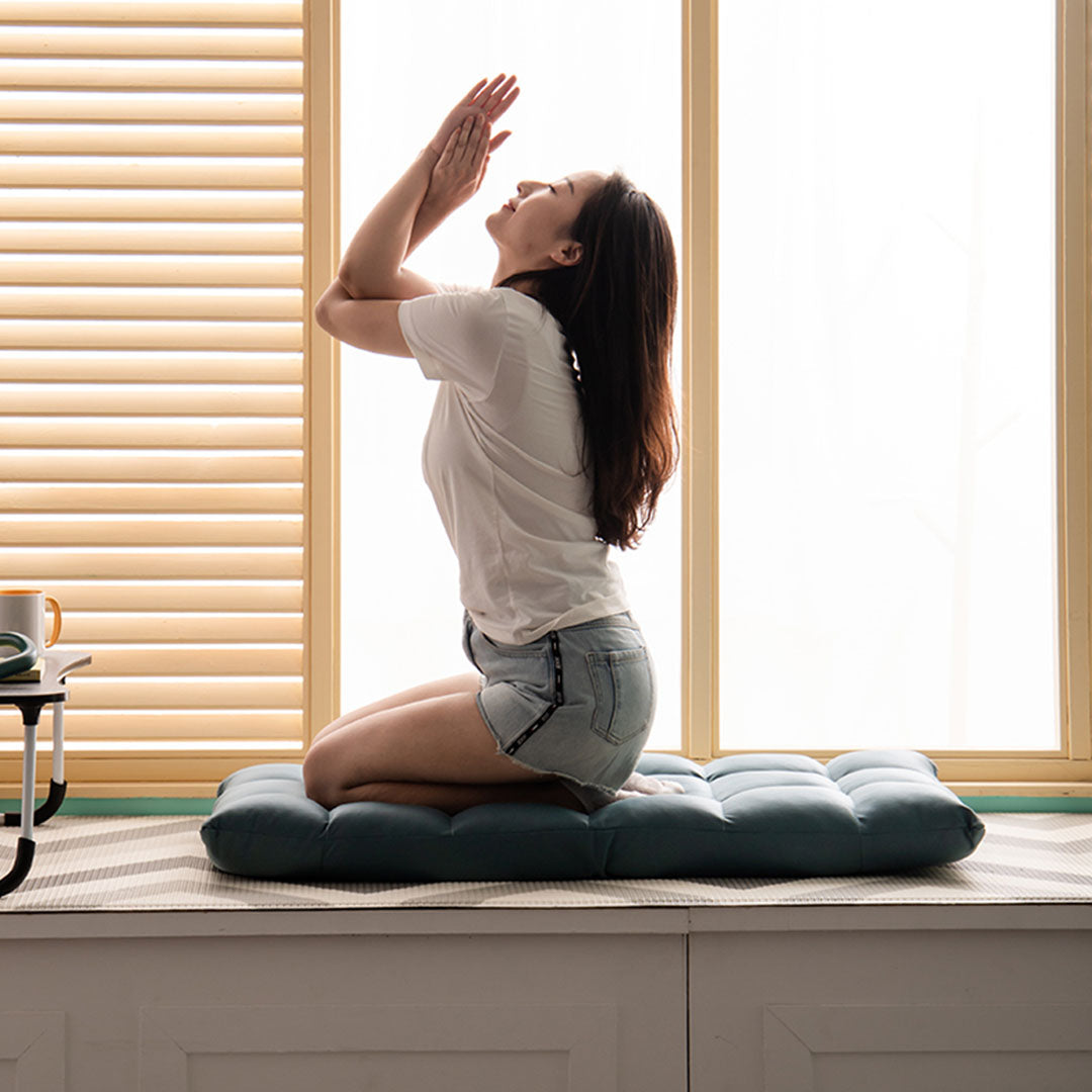 SOGA Green Lounge Floor Recliner Adjustable Gaming Sofa Bed Foldable Indoor Outdoor Backrest Seat Home Office Decor - Cafe Supply