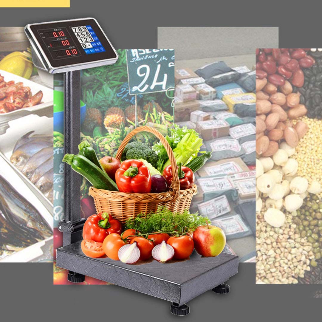 SOGA 2X 150kg Electronic Digital Platform Scale Computing Shop Postal Weight Black - Cafe Supply