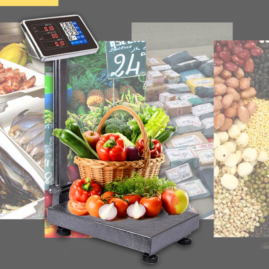 SOGA 2X 150kg Electronic Digital Platform Scale Computing Shop Postal Weight Blue - Cafe Supply