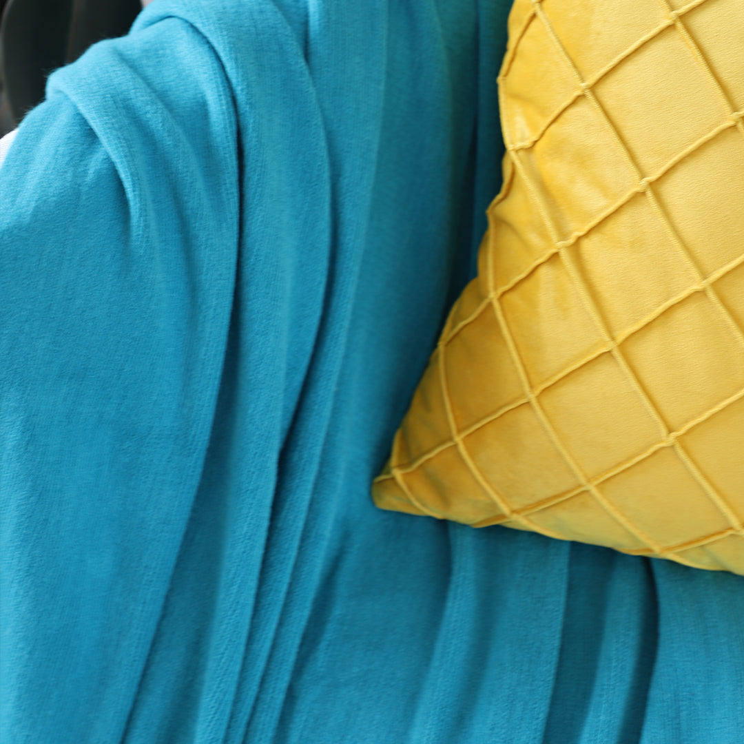 SOGA 2X Blue Acrylic Knitted Throw Blanket Solid Fringed Warm Cozy Woven Cover Couch Bed Sofa Home Decor - Cafe Supply