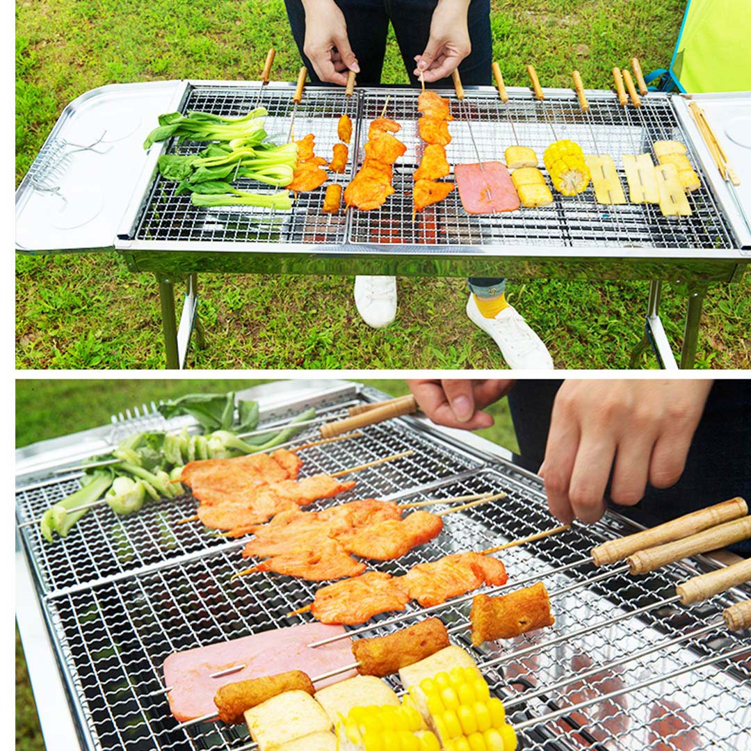 SOGA Skewers Grill Portable Stainless Steel Charcoal BBQ Outdoor 6-8 Persons - Cafe Supply