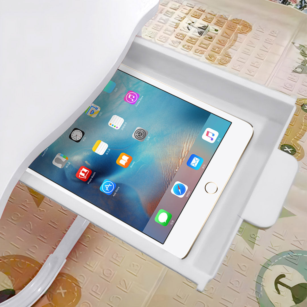 SOGA 2X White Portable Bed Table Adjustable Folding Mini Desk With Mini Drawer and Cup-Holder Home Decor - Cafe Supply