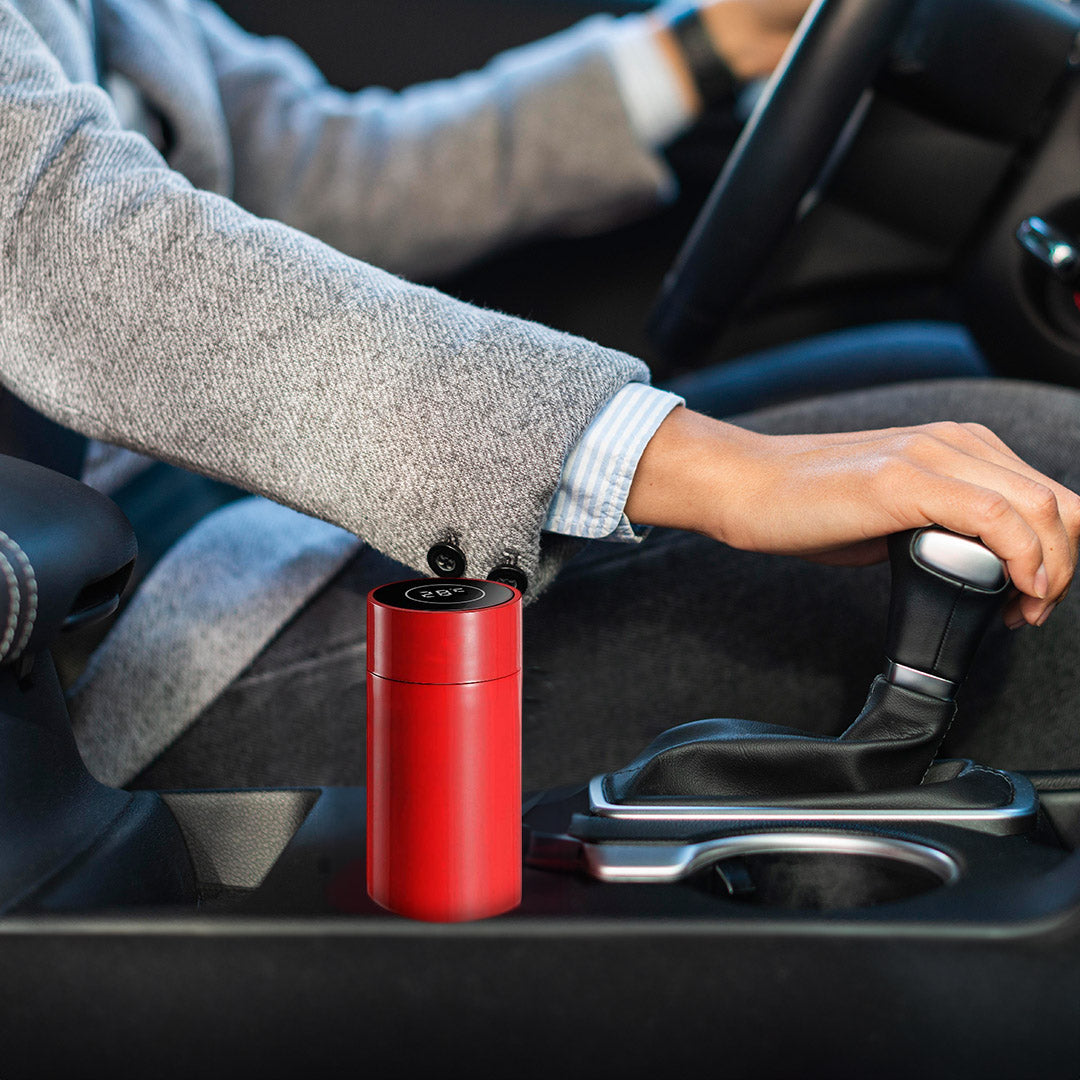 SOGA 2X 500ML Stainless Steel Smart LCD Thermometer Display Bottle Vacuum Flask Thermos Red - Cafe Supply