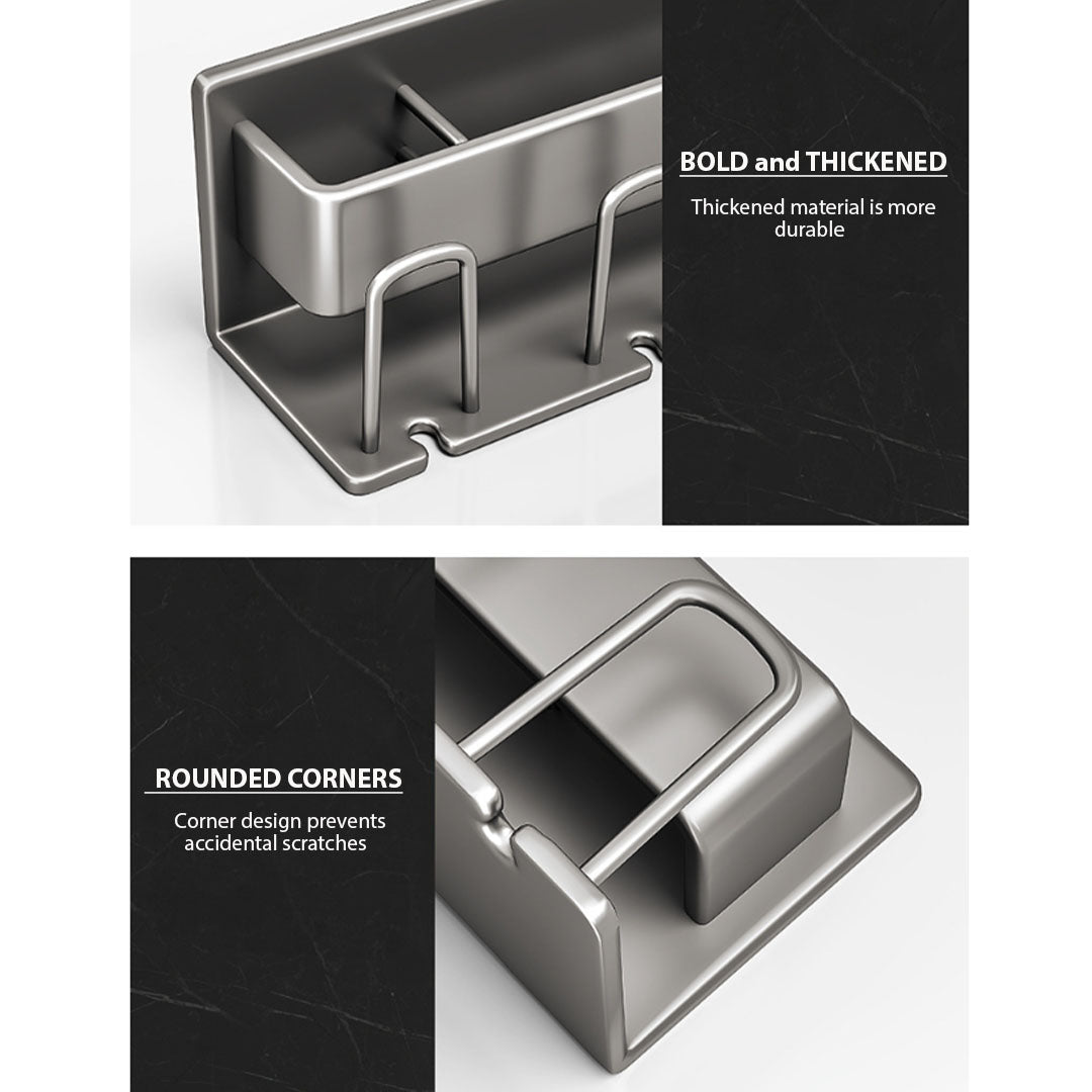 SOGA 21cm Wall-Mounted Bathroom Storage Organiser Space Saving Adhesive Shelf Rack - Cafe Supply