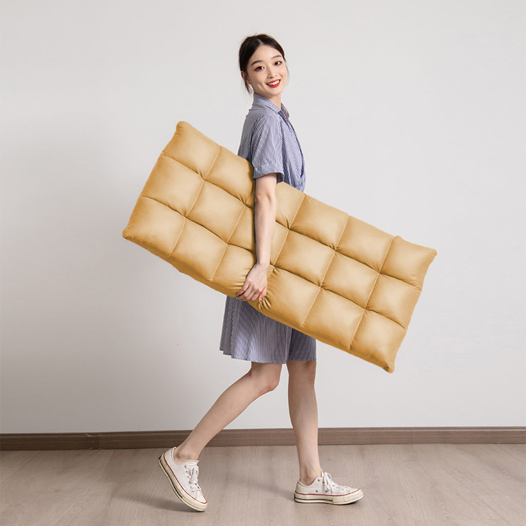 SOGA 4X Yellow Lounge Floor Recliner Adjustable Gaming Sofa Bed Foldable Indoor Outdoor Backrest Seat Home Office Decor - Cafe Supply