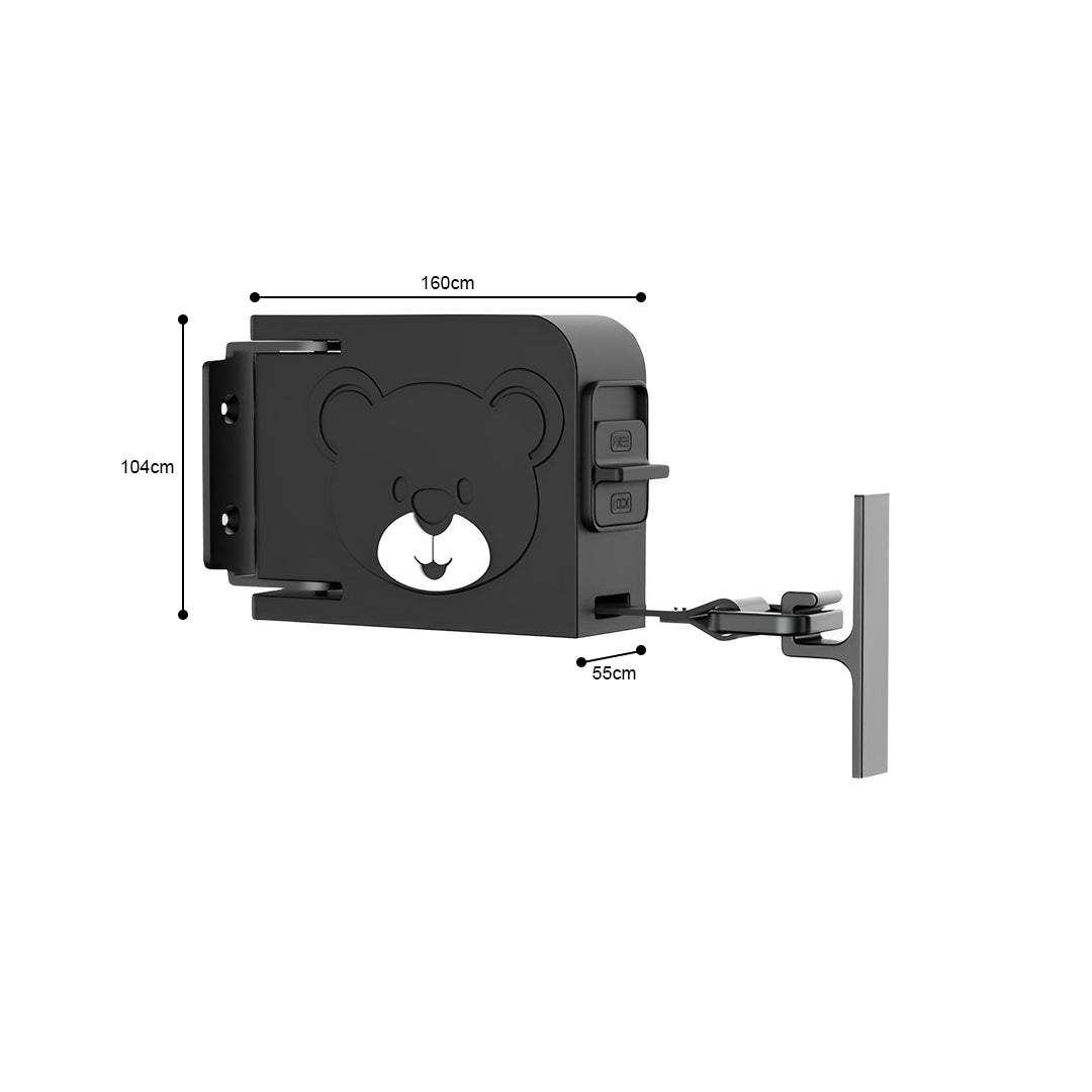 SOGA 2X 160mm Wall-Mounted Clothes Line Dry Rack Retractable Space-Saving Foldable Hanger Black - Cafe Supply