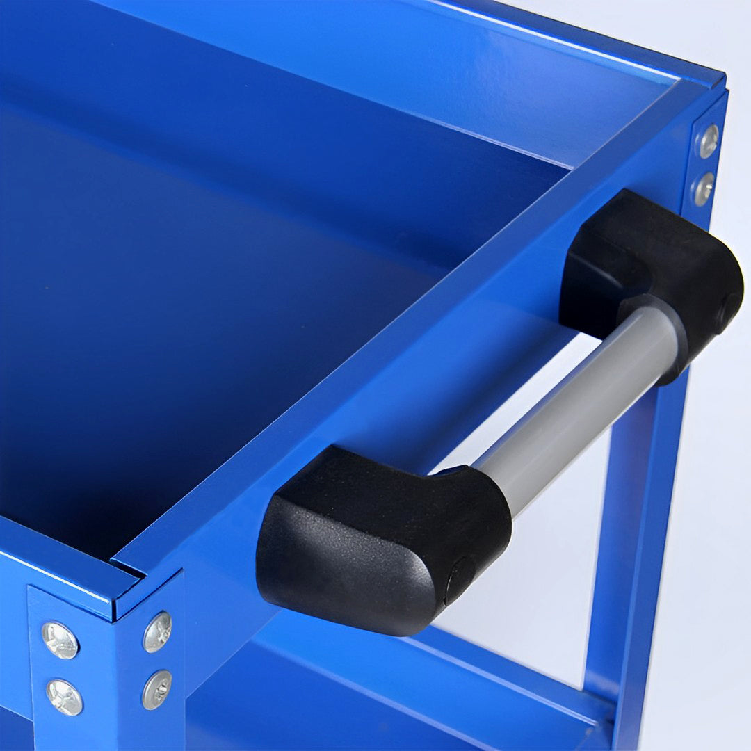 SOGA 2X 3 Tier Tool Storage Cart Portable Service Utility Heavy Duty Mobile Trolley Blue - Cafe Supply